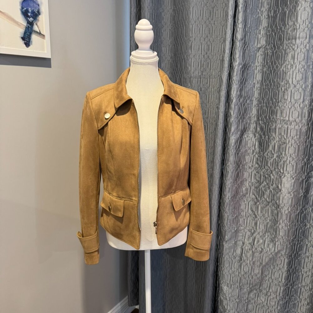 White House Black Market Women's Ultra-Suede Jacket in Camel Size S - Picture 5 of 7